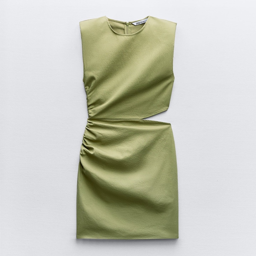 RUCHED CUT OUT MINI DRESS